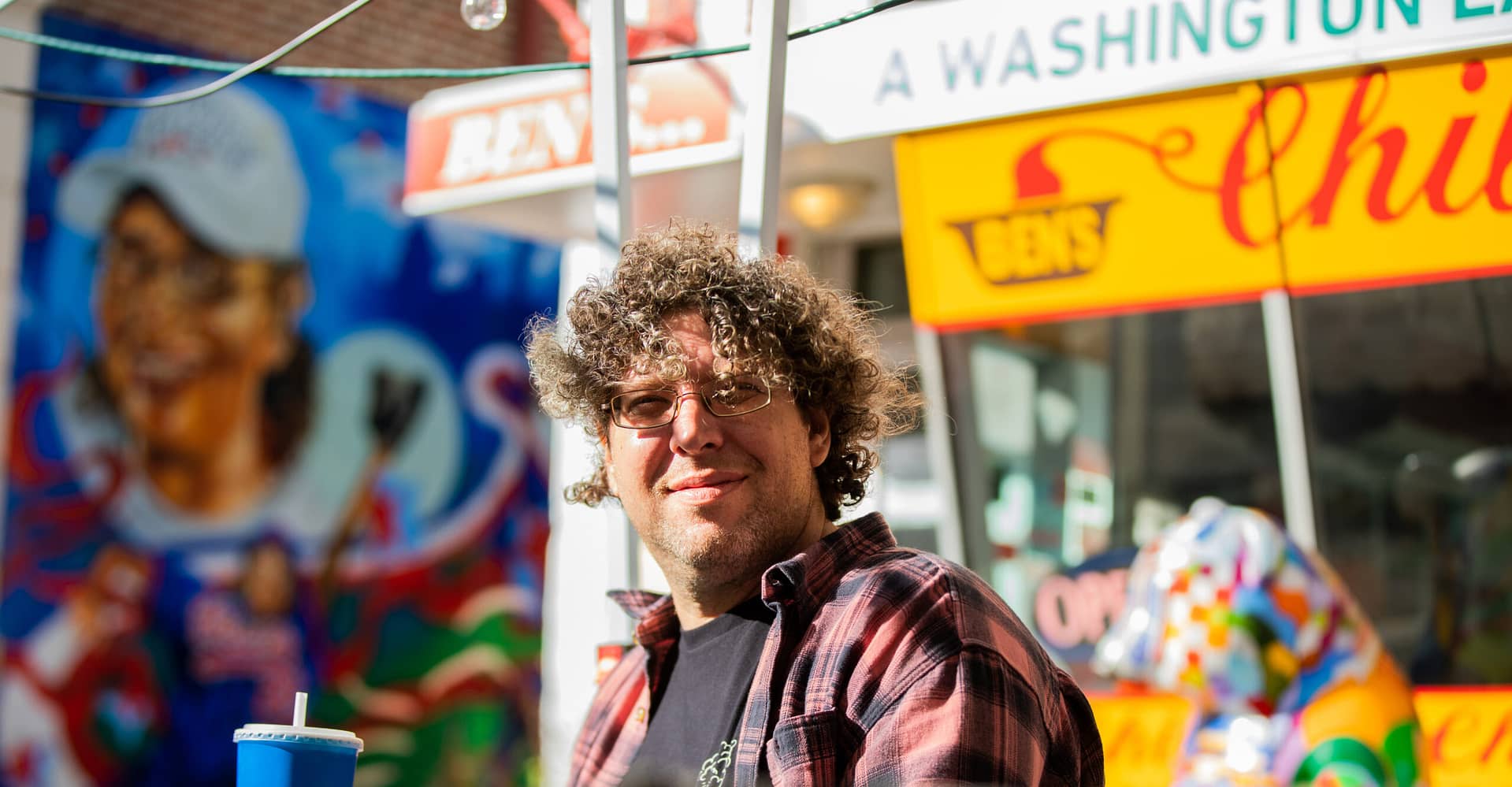 gentleman toker joe tierney at ben's chili bowl photo