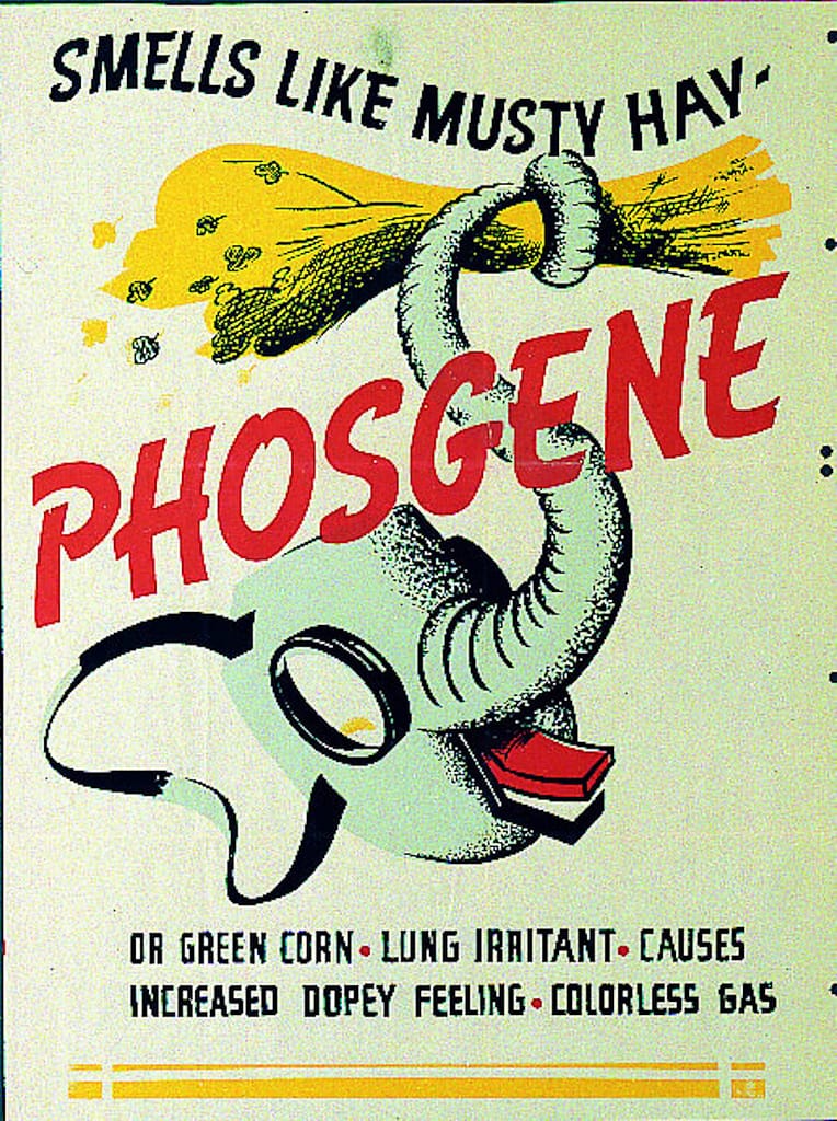 world war 1 era phosgene danger poster 