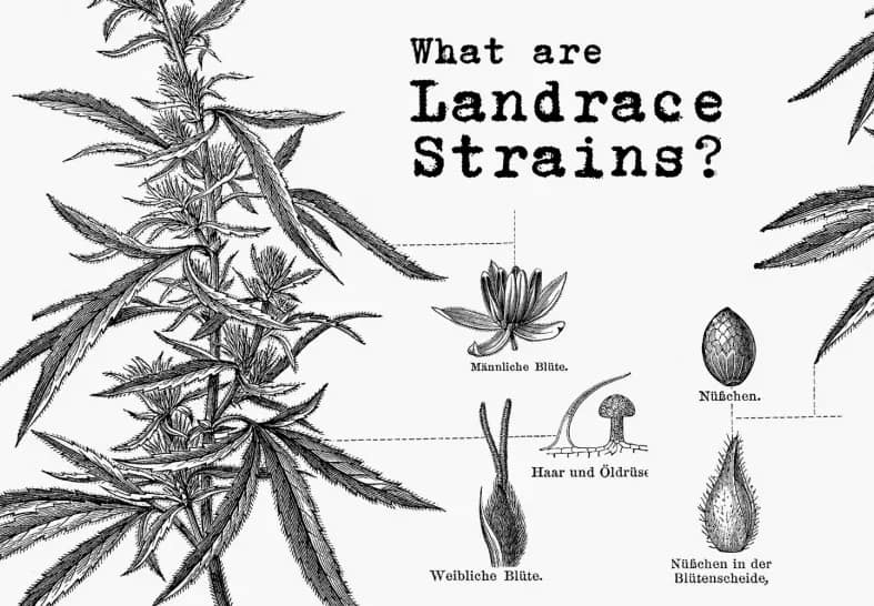 landrace cannabis strains classic botany illustration